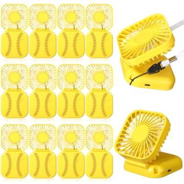 Imagem de Retisee 12 peças de softball, portátil, portátil, leque para ventiladores, a granel, 360°, dobrável, elétrico, pessoal, pequeno, mini circulação de ar de 3 velocidades, recarregável por USB, para