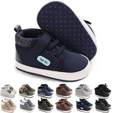 Imagem de Tênis de lona KaKaKiKi para bebês, meninas, meninos, cano alto, sola macia, antiderrapante, infantil, primeiros passos, bolinhas, sapatos para berço, A11 Beige, 6-12 Months Infant