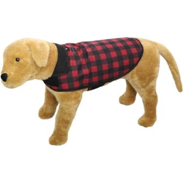 Imagem de Stormy Kromer Jaqueta encerada para cães, xadrez buffalo, vermelho/preto, GG