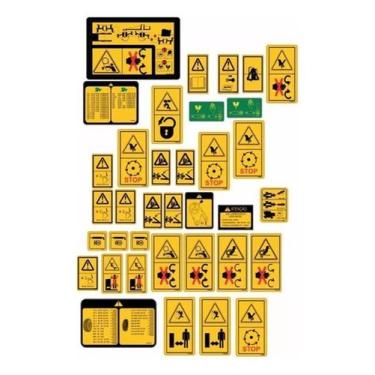 Imagem de Kit Adesivos De Advertência Colheitadeira Jd 1450 E 1550 - Spts