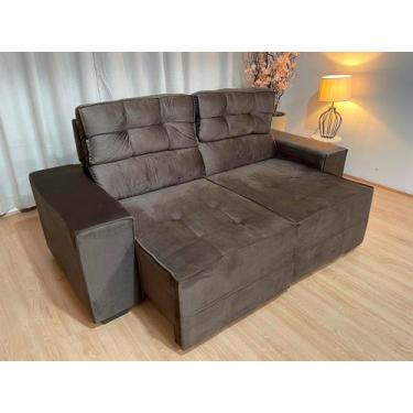 Imagem de Sofá Retrátil Reclinável 2,00 m Marrom 01 França - MASTER