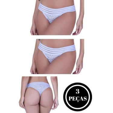 Imagem de KIT 3 Calcinha Elástico Fio Dental Tanga Renda - c2 KIT 3 CALCINHAS MA