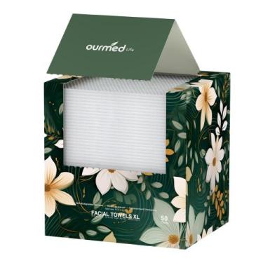 Imagem de Toalhas de rosto descartáveis Ourmed Life Skincare 50 unidades