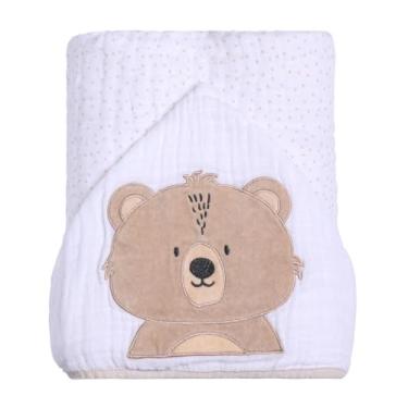 Imagem de Toalha com Capuz para Bebê – 100% Algodão Forrada com Fralda Soft – Alta Absorção – Estampas Variadas – 80x80 cm – Loja Era Uma Vez (Urso Ted, Padrão)