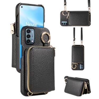 Imagem de Furiet Capa carteira para OnePlus Nord N200 5G com fivela de alça de ombro, bolsa de órgão flip com zíper, suporte para cartão, capa para telefone para One Plus N 200 G5 1 Plus 200N 1plus One+ 1+