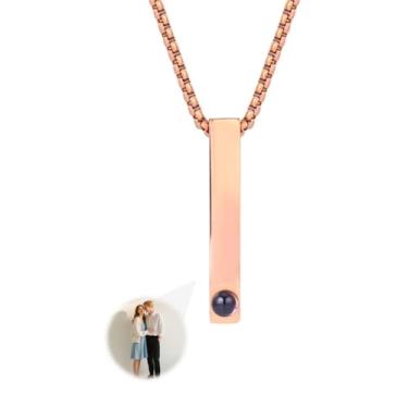 Imagem de Toodoumama Colar de projeção de imagem personalizada com foto interna - Colar com pingente de foto personalizada - presentes para mãe, esposa, casais, namorados, animais de estimação, presentes em