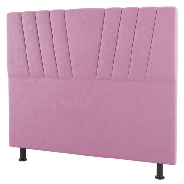 Imagem de Cabeceira Cama Box Solteiro Dublin 90cm Suede Rosa - Abmaza