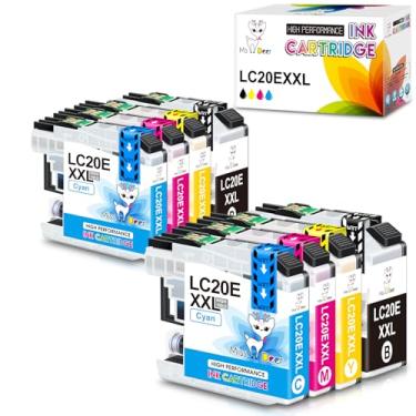 Imagem de Cartucho de tinta de reposição de alto rendimento Miss Deer LC20E para Brother LC20E LC-20E XXL, use com impressora Brother MFC-J985DW J5920DW J775DW J985DWXL, 8 Pack(2BK,2C,2M,2Y), 8PK(2BK,2C,2M,2Y)