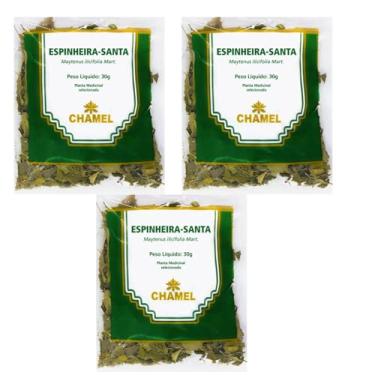 Imagem de Chá Erva Santa Espinheira Kit 3 Pacotes Folhas Chamel