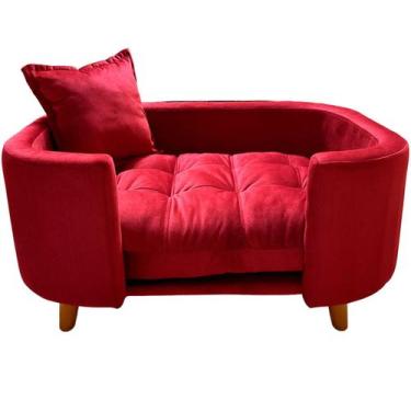 Imagem de Sofá Caminha Pet Luxo em Sued Premium - Sua Casa Decor, Vermelho