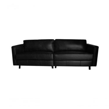 Imagem de Sofá De Couro Guarujá 4 Lugares Soft Preto - Mempra Design