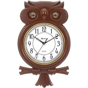 Imagem de Relógio Parede Coruja Pêndulo Musical Herweg 530006-84