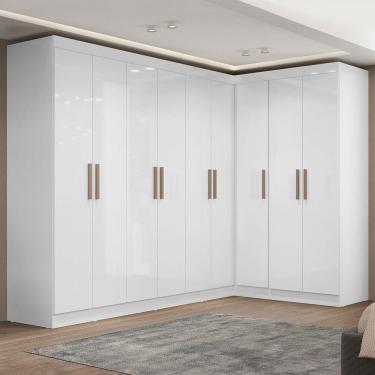 Imagem de Guarda-Roupa Casal Modulado Paris 9 Portas 2 Gavetas Branco - Maxel