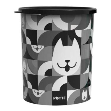 Imagem de Pote Porta Ração Dog Comedouro Cachorro Tampa 2.1l Multiuso - Potte, P