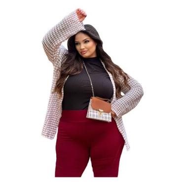 Imagem de Kimono Inverno Plus Size Feminino Blusa Tricot Manga Longa - PLUS MESM