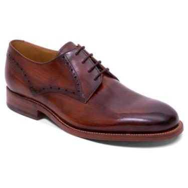 Imagem de BARKER Trent Sapato social masculino feito à mão em couro Oxford com elegância atemporal e artesanato superior – Roupa formal e de negócios, Marrom escovado à mão, 43