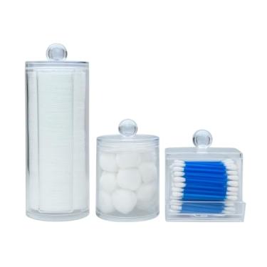 Imagem de Porta Objetos em Acrílico Organizador de Algodão e Cotonete Super Resistente