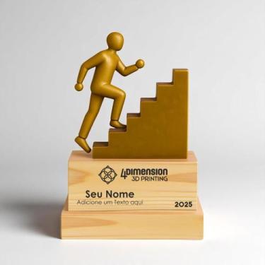 Imagem de Troféu Rumo ao topo - Pessoa subindo escada - 4 Dimension, 3 unidades
