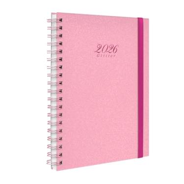 Imagem de Agenda 2026 Planner Semanal Plus Solid Verniz Glitter Rosa E Pink