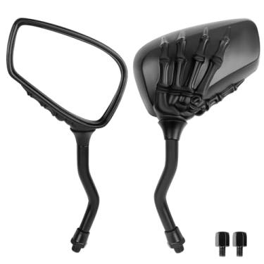 Imagem de XYZCTEM Espelho retrovisor lateral preto com suporte de guidão de 7/20.3 cm 8 mm para motocicleta Dirt Bike ATV