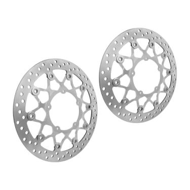 Imagem de WORLDMOTOP Rotores de disco de freio dianteiro de 2 peças de substituição de 31,8 cm para Honda Goldwing 1800 GL1800 2018-2025 Rotor de freio de motocicleta direito e esquerdo (prata)