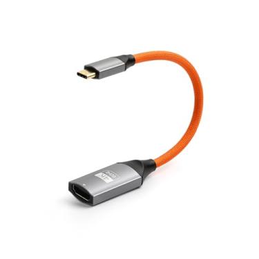 Imagem de ZBLZGP Adaptador de porta USB-C para HDMI fêmea, 20 cm para Nikon Z8/Z9/Blackmagic PCC 4K, 4K UHD, conectores banhados a ouro, adequado para viagens