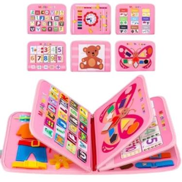 Imagem de Livro Sensorial Montessori, Brinquedo Educativo em Feltro para Bebês 1-4 Anos, com Atividades de Coordenação Motora e Aprendizado Ocupado (Borboleta)