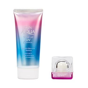 Imagem de Skin Aqua Kit Protetor Solar Facial Tone UP Essence FPS 50 + Protetor Labial hidratante Lip Ice Cube Romã e Blueberry FPS 15
