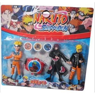 Imagem de Kit Com 3 Bonecos Naruto E Lançador De Discos - Soberana Brinquedos
