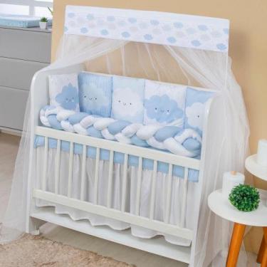 Imagem de Kit Mini Berço 13 peças para Bebê Menino Nuvem Azul - AVM Enxovais