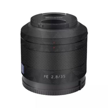 Imagem de Adesivo de câmera antiarranhões com tampa de lente para Sony FE 35 mm F2.8 decalque de película protetora 35 2,8 (triângulo preto)