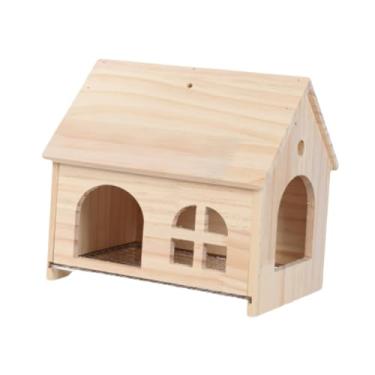 Imagem de IEUDNS Casa de pássaro, galpão, cabana, brinquedo de treinamento, uso em todas as estações, cama para, hamster, calopsitas, periquitos, 28.7x18x24cm