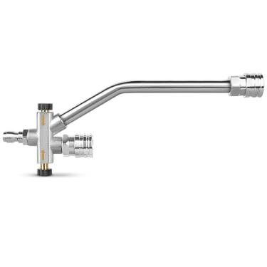 Imagem de Kebtek Acessório de conector duplo de canhão de espuma, acessório de ponta dupla de lavadora de pressão para lançador de espuma com conexão rápida de 0,6 cm para lavagem de carro para lavagem e