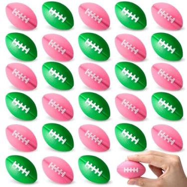 Imagem de Blulu 30 Pack Mini Foam Football 2.17" Pink and Green Mini Football Party Favor Stress Ball Bulk Small Foam Sports Ball for Pink Green Witch Themed Birthday Party Carnival Reward Gift Filler