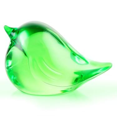 Imagem de YWHL Crystal Green Bird Figurines, Handmade Blown Glass Bird Gifts for Birds Lovers Women Men, Art Animals Collectible Statue for Table Home Decor