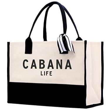 Imagem de VANESSA ROSELLA Bolsa de praia grande – sacola chique para piscina, academia, viagem, cruzeiro, piquenique, viagem de carro, Cabana Life, Large