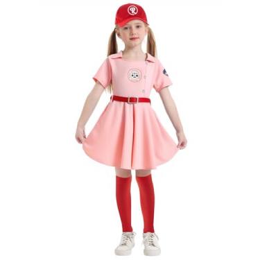 Imagem de Okbebe Roupas infantis de beisebol para meninas (rosa 7-9 anos)