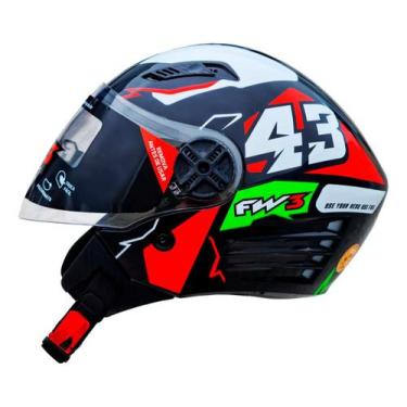 Imagem de Capacete Para Moto Aberto Fw3 X Open Up 43 Com Óculos Fume, 56, Vermel