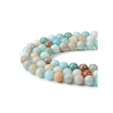 Imagem de Jovivi 96 contas redondas de pedra amazonita de 8 mm para fabricação de joias