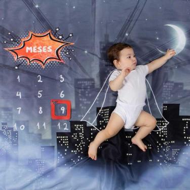 Imagem de Cenário Tapete Mesversário Super-herói (lençol) Para Bebê - Alce