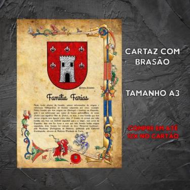 Imagem de Brasão da Família Farias ( no cartaz tamanho A3 ) - @meu.brasao