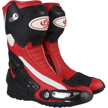 Imagem de Botas De Motocicleta Homens Moto Racing Motocross Off-road Moto Sapatos De Motocicleta Botas Moto Botas De Equitação, Red, 40 EU
