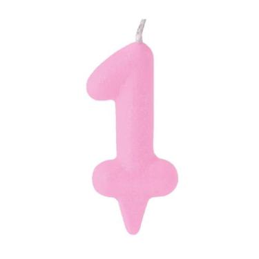 Imagem de Vela De Aniversário Número Magic Candy Rosa Claro - PartiuFesta