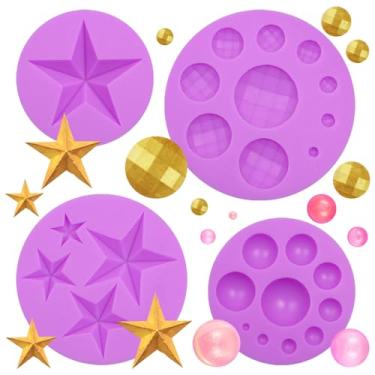 Imagem de Moldes de silicone em forma de estrela, moldes de pentagrama 3D, formas de fondant esférica, moldes de chocolate para fazer doces faça-você-mesmo, decoração de bolos, sobremesas, cubo de gelo, goma de
