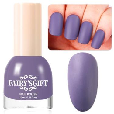 Imagem de Esmalte fosco para esmalte seco para verniz de arte de unhas, esmalte de veludo, acabamento fosco com efeito de névoa, 10,4 ml (Dusty Blue-06, 10 ml)