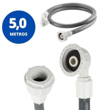 Imagem de Mangueira Entrada Água Máquina Lavar Universal 5M Metros - Ledmang