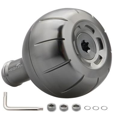 Imagem de HEIGHTEN Puxador de molinete de pesca de 42 mm para carretel giratório Shimano Daiwa Baitcasting Stradic FK 5000 Saragosa SW Ocea Jigger Torium Speedmaster (42 mm - prata) (1121)