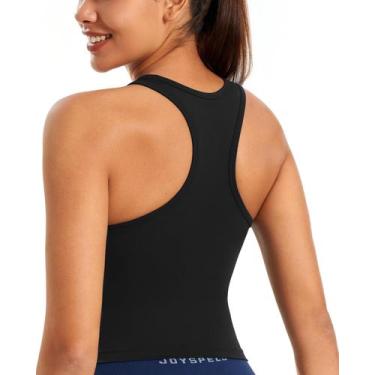 Imagem de Camiseta de treino JOYSPELS Racerback Yoga Longline com sutiã