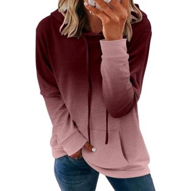 Imagem de Moletom com capuz Onlypuff Tie Dye para mulheres vermelho 3GG