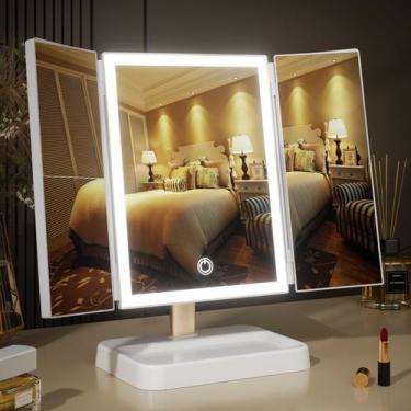 Imagem de Espelho de maquiagem BERTHALESS para mamãe Vanity com luzes 14,4x9,1 c